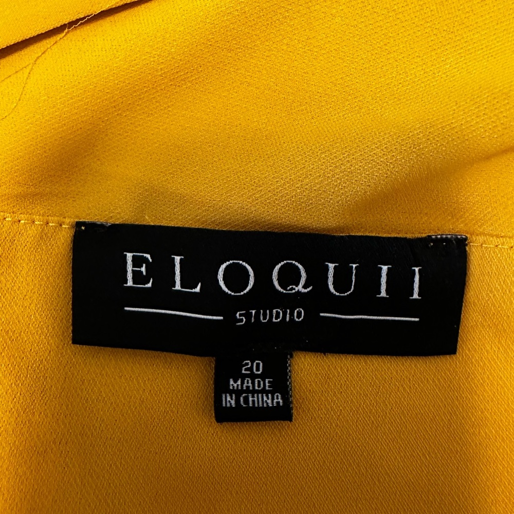 Eloquii formal tiered ruffle dress. Size 20. Beautiful yellow/mustard color. - Picture 4 of 5